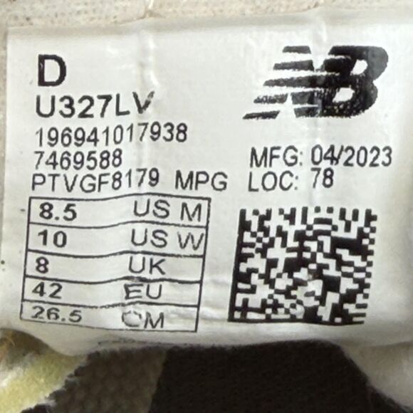 New Balance U327LV Shoes Mens Size 8.5 White Suede Low Top Sneakers U327LV main image 6